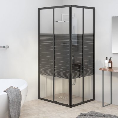 zahrada-XL Sprchový kout s pruhovaným vzorem ESG 90 x 70 x 180 cm černý – Hledejceny.cz