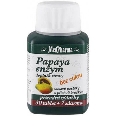MedPharma Papaya enzym cucavé pastilky bez cukru 37 tablet – Zbozi.Blesk.cz