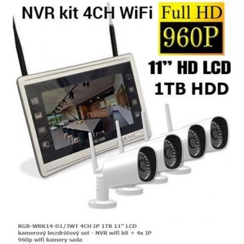 RGB.vision RGB-WBK14-D1/JWT 4CH IP 1TB 11" LCD kamerový bezdrátový set -  NVR wifi kit + 4x IP 960p wifi kamery sada od 12 270 Kč - Heureka.cz