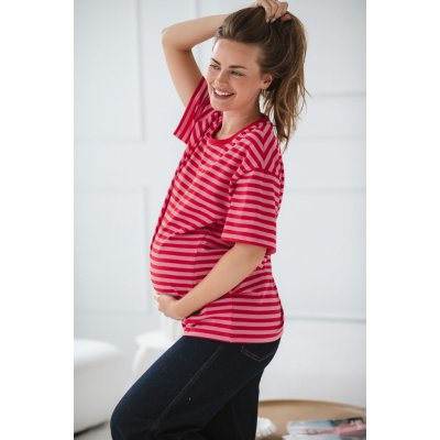 Triko ke kojení Mamahood Red Stripes – Zboží Dáma