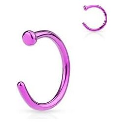 Šperky4U piercing do nosu kruh N01120-0608A fialový