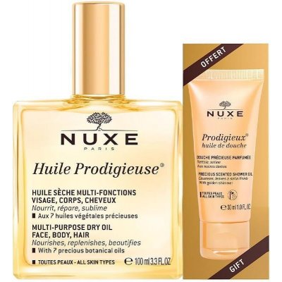 NUXE Prodigieuse Dry Oil NUXE Multifunkční suchý olej Huile Prodigieuse 100 ml a NUXE Sprchový olej Prodigieux 30 ml. – Zboží Mobilmania