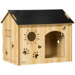 PawHut dřevěná bouda pro psy malý domek pro zvířata s větracími otvory 69 x 50 x 58,5 cm – Hledejceny.cz