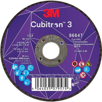 3M Cubitron Řezný kotouč 125 x 1,0 x 22,23 mm 86647 – Zboží Mobilmania