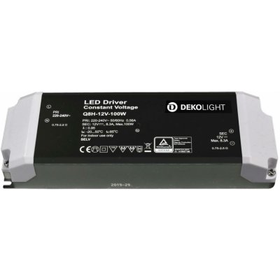 Deko-Light napájení BASIC, CV, Q8H-12-100W konstantní napětí 0-8300 mA IP20 12V DC 100,00 W 862165 – Zboží Mobilmania