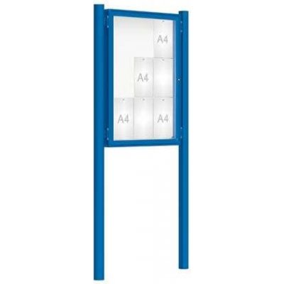 PROCITY Venkovní vitrína model 2000 9 x A4, modrá, včetně sloupků | Zboží Auto