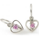 Zlatnictví Zlatíčko zlaté dětské náušnice srdíčka s růžovým kamínkem 030.00002 – Hledejceny.cz