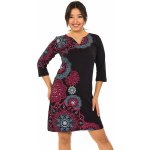 Himalife Šaty s 3/4 rukávem Ailana černá s červenou – Zboží Dáma