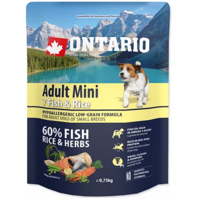 Ontario Adult Mini 7 Fish & Rice 6,5 kg – Sleviste.cz