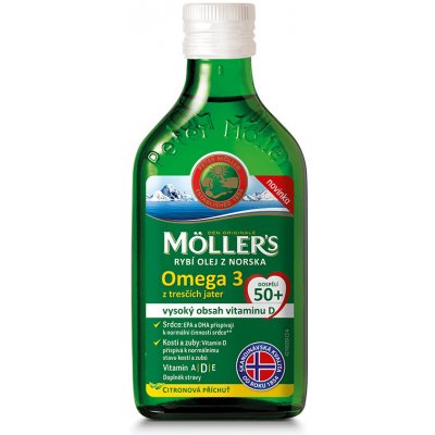 Möller´s Omega 3 50+ olej z tresčích jater s citronovou příchutí 250 ml – Zboží Mobilmania