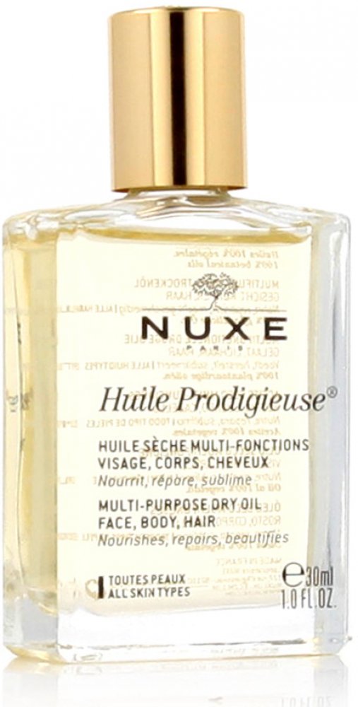 Nuxe Huile Prodigieuse Multi Purpose Dry Oil Face Body Hair zkrášlující  suchý olej pro obličej tělo a vlasy 30 ml | Srovnanicen.cz