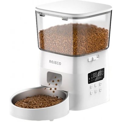 Rojeco 2 l automatický dávkovač krmiva verze s tlačítky (White) – Zboží Dáma