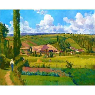 Figured ART Vyšívání křížkové sada Pissarro Krajina v Les Pâtis Pontoise