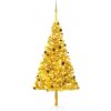 Vánoční stromek vidaXL Umělý vánoční stromek s LED a sadou koulí zlatý 240 cm PET