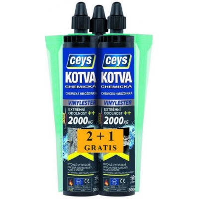 Ceys chemická kotva vinylester 2+1 GRATIS, 300 ml – Hledejceny.cz