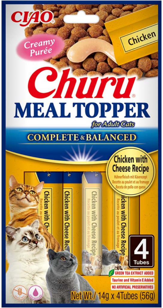INABA Churu Cat Meal Topper kuře a sýr 4 x 14 g