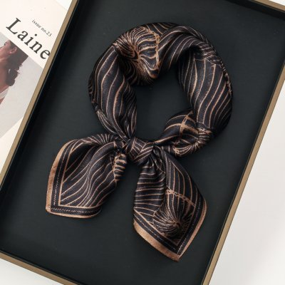 hedvábný šátek Černo-bronzové ulity – Zboží Dáma