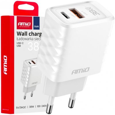 AMIO Síťová nabíječka 38W USB-A + USB-C | Zboží Auto