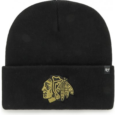 47 Brand Pánská Chicago Blackhawks NHL Haymaker Metallic '47 CUFF KNIT Black – Hledejceny.cz