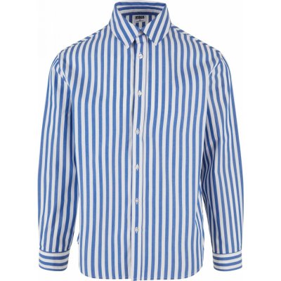 Urban Classics lehká letní košile s proužky s dlouhým rukávem bílá - modrá