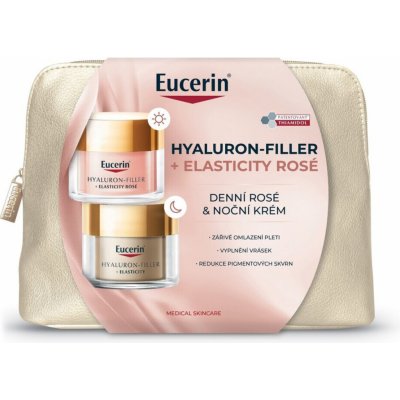 Eucerin Hyaluron-Filler + Elasticity Rosé denní krém 50 ml + noční krém 50 ml – Zboží Mobilmania