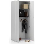 Plan Kancelářská šatní skříň LAYERS, šatní tyč, 800 x 600 x 1905 mm, bílá – Hledejceny.cz