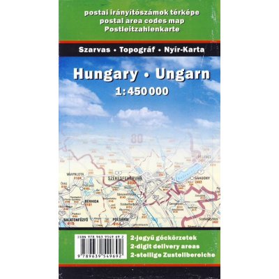 mapa Hungary post code
