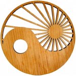 Amadea Dřevěný podtácek kulatý jin jang masivní dřevo 10cm – Hledejceny.cz
