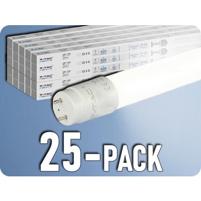 V-TAC T8 LED trubice 9W, 850lm, G13, 60cm, plast/25-PACK! Teplá bílá – Zboží Mobilmania