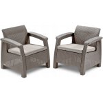 Keter Corfu Duo cappuccino set křesel 2 ks – Zboží Mobilmania