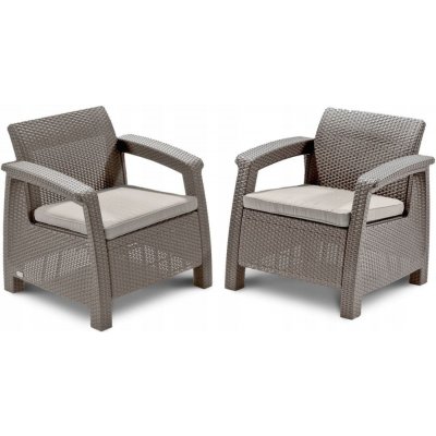 Keter Corfu Duo cappuccino set křesel 2 ks – Zboží Mobilmania