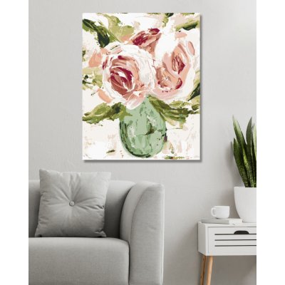 Zuty Malování podle čísel ZÁTIŠÍ RŮŽE VE VÁZE HALEY BUSH – Zbozi.Blesk.cz