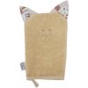 Mycí houba a žínka Eko EKO žínka bavlněná s oušky Cat Beige 20x15 cm