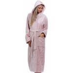 Světle růžový luxusní dlouhý župan pro ženu MOŘSKÝ SVĚT A MUŠLIČKY 1ZF3023 růžová – Sleviste.cz