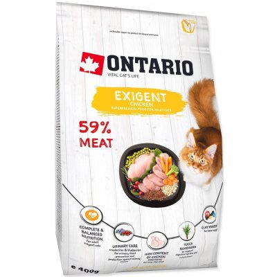 ONTARIO SUCHÉ KRMIVO PRO NÁROČNÉ A VYBÍRAVÉ KOČKY EXIGENT 0,4 kg – Hledejceny.cz