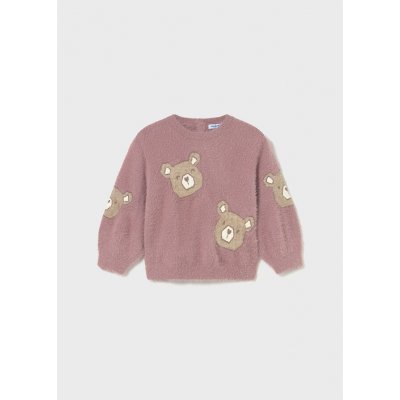 Mayoral svetr chundelatý Origami bear světle růžový – Zboží Dáma