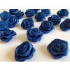 Svatební dekorace Saténové růžičky modré