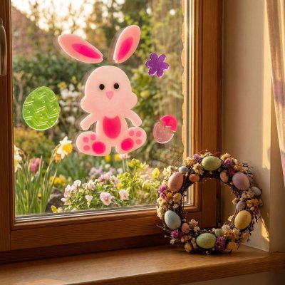 Velikonoční gelová nálepka se zajíčkem 19 × 19 cm – Hledejceny.cz