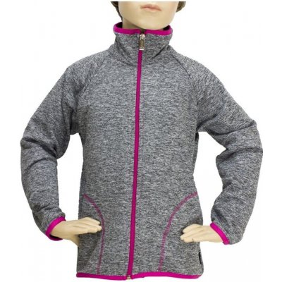 Fantom Dětská mikina šedý melír růžová lemovka – Sleviste.cz