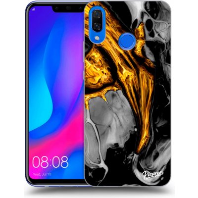 Pouzdro Picasee silikonové Huawei Nova 3 - Black Gold čiré