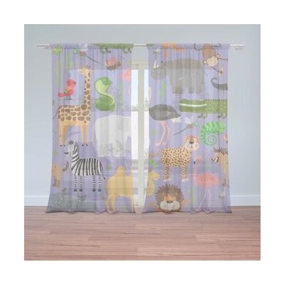 Sablio Záclony Animované safari: 2ks 150x250cm – Hledejceny.cz