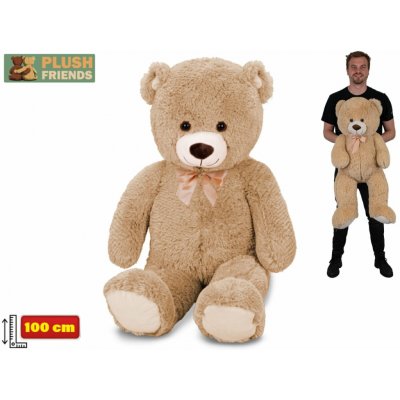 Mikro trading Plush Friends Medvěd s mašlí světle hnědá 100 cm – Sleviste.cz