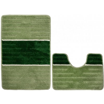 Nej-koberce COMO zelená / krémová pruhy 40x50 cm a 50x80 cm