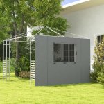 Outsunny Boční stěna altánu 300x200 cm tmavě šedá – Zboží Mobilmania