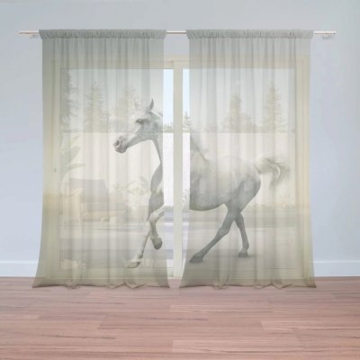 Záclony Bílý kůň 2: 2 ks - 150x250 cm - Sablio – Hledejceny.cz