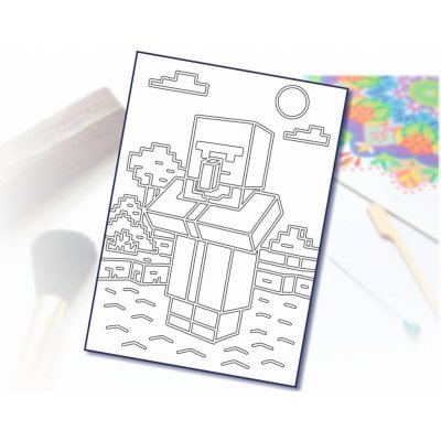 Radost v písku Šablona na pískování minecraft vesničan A6 – Zboží Dáma