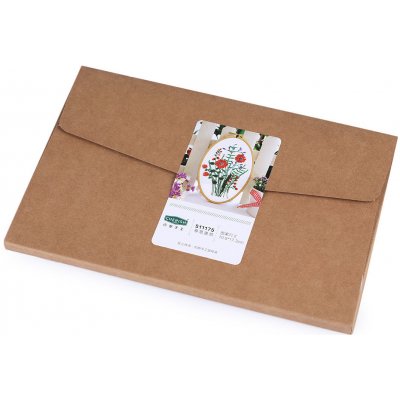Stoklasa Vyšívací sada s předtištěným motivem 380637 6 červené luční kvítí 15x22cm – Zboží Dáma