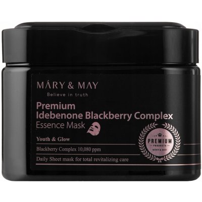 Mary & May Plátýnkové pleťové masky Premium Idebenone Blackberry Complex Essence Mask - 250 g / 20 ks – Hledejceny.cz