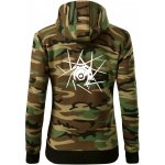 Cyclo výplet Dámská mikina trendy zipper s kapucí Hnědý maskáč – Hledejceny.cz