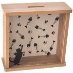 Dřevěná pokladnička kočka LOVELY CAT O0316 – Zboží Dáma